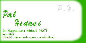 pal hidasi business card